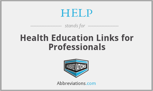 HELP - Health Education Links for Professionals