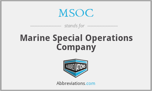 MSOC - Marine Special Operations Company