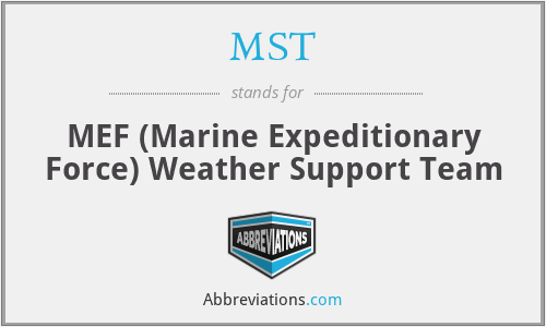MST - MEF (Marine Expeditionary Force) Weather Support Team