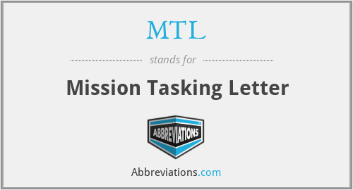 MTL - Mission Tasking Letter