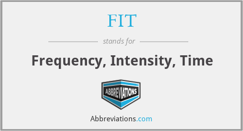 FIT - Frequency, Intensity, Time