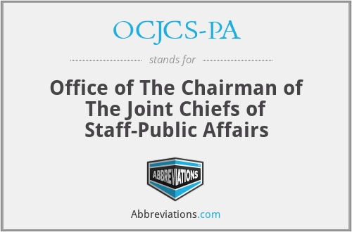 OCJCS-PA - Office of The Chairman of The Joint Chiefs of Staff-Public Affairs