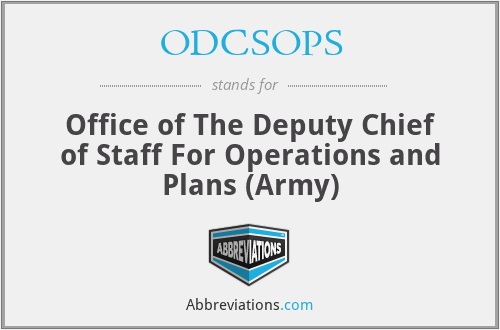 ODCSOPS - Office of The Deputy Chief of Staff For Operations and Plans (Army)