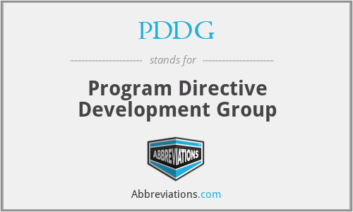 PDDG - Program Directive Development Group