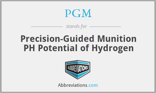PGM - Precision-Guided Munition PH Potential of Hydrogen
