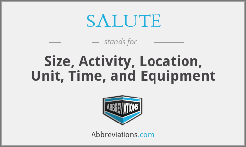 SALUTE - Size, Activity, Location, Unit, Time, and Equipment