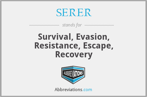 SERER - Survival, Evasion, Resistance, Escape, Recovery