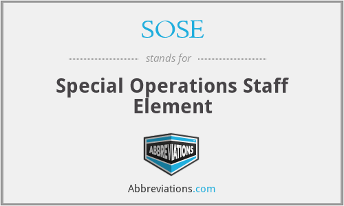 SOSE - Special Operations Staff Element