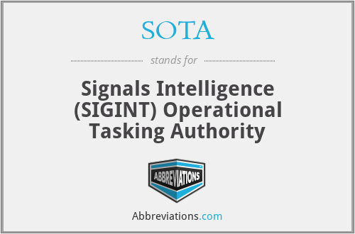 SOTA - Signals Intelligence (SIGINT) Operational Tasking Authority