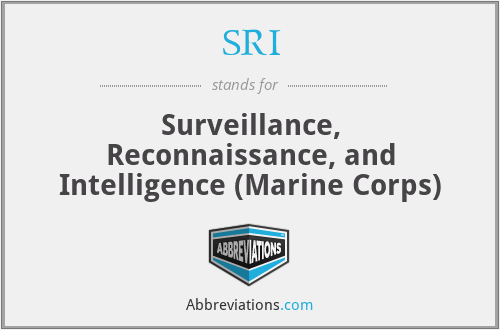SRI - Surveillance, Reconnaissance, and Intelligence (Marine Corps)