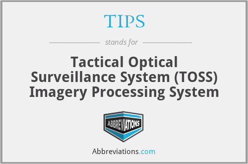 TIPS - Tactical Optical Surveillance System (TOSS) Imagery Processing System