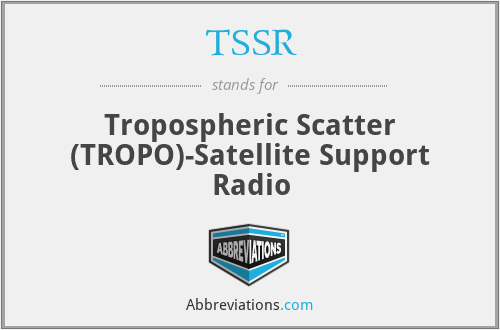 TSSR - Tropospheric Scatter (TROPO)-Satellite Support Radio