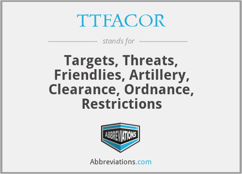 TTFACOR - Targets, Threats, Friendlies, Artillery, Clearance, Ordnance, Restrictions