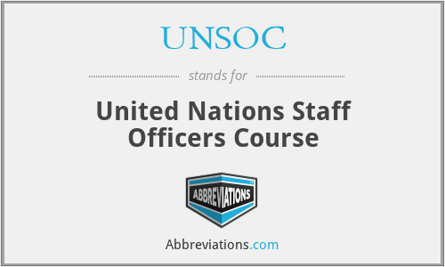 UNSOC - United Nations Staff Officers Course