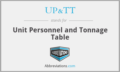 UP&TT - Unit Personnel and Tonnage Table