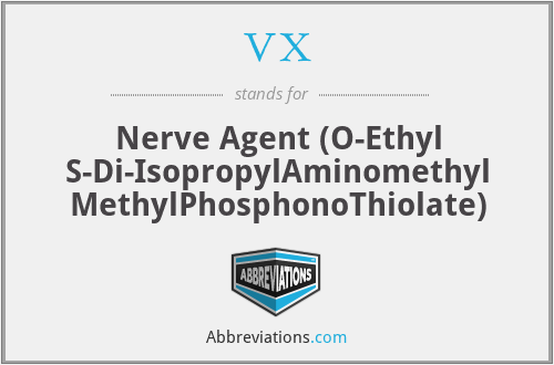 VX - Nerve Agent (O-Ethyl S-Di-IsopropylAminomethyl MethylPhosphonoThiolate)