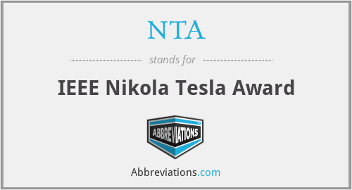 NTA - IEEE Nikola Tesla Award