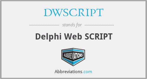 DWSCRIPT - Delphi Web SCRIPT