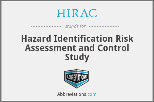 HIRAC - Hazard Identification Risk Assessment and Control Study