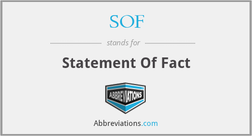 SOF - Statement Of Fact