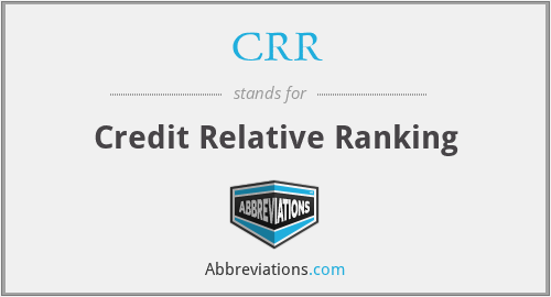 CRR - Credit Relative Ranking