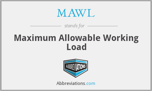 MAWL - Maximum Allowable Working Load