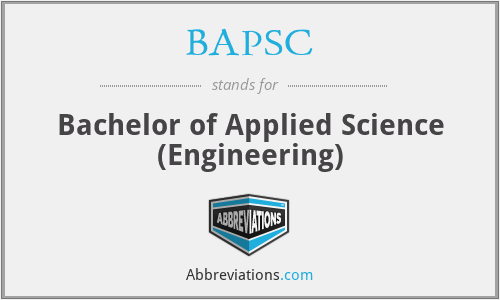 BAPSC - Bachelor of Applied Science (Engineering)