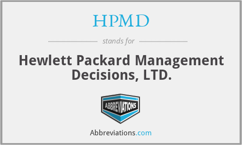 HPMD - Hewlett Packard Management Decisions, LTD.