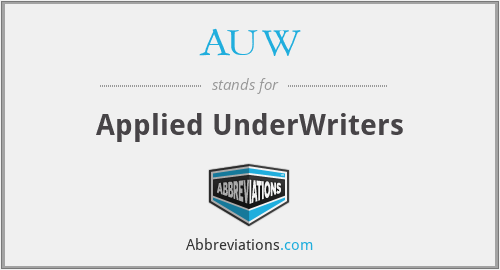 AUW - Applied UnderWriters