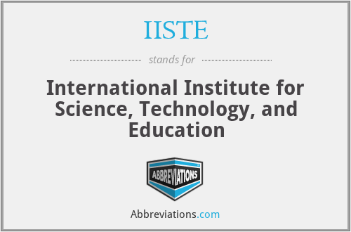 IISTE - International Institute for Science, Technology, and Education