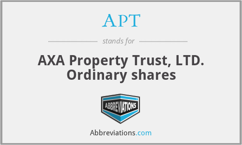 APT - AXA Property Trust, LTD. Ordinary shares
