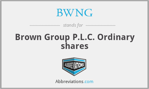 BWNG - Brown Group P.L.C. Ordinary shares