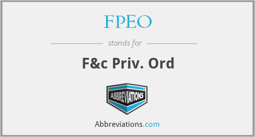 FPEO - F&c Priv. Ord