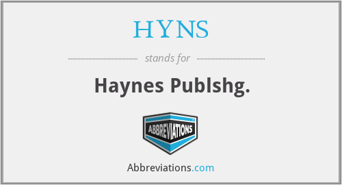 HYNS - Haynes Publshg.