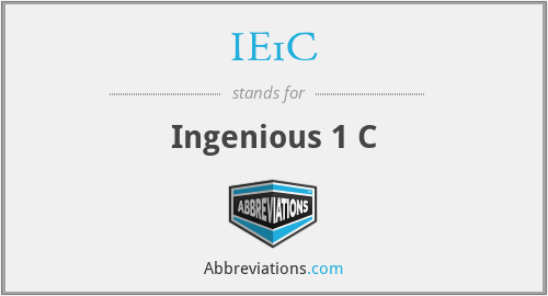 IE1C - Ingenious 1 C