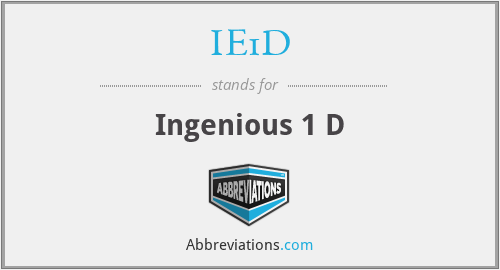 IE1D - Ingenious 1 D