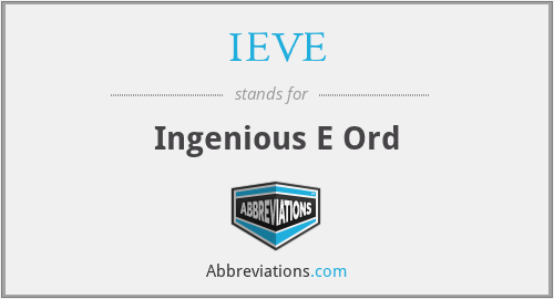 IEVE - Ingenious E Ord