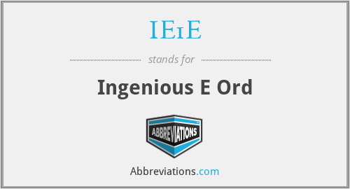 IE1E - Ingenious E Ord