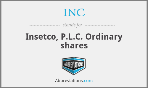INC - Insetco, P.L.C. Ordinary shares