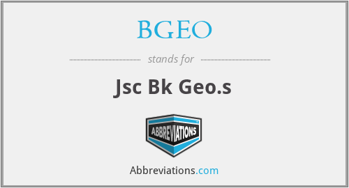 BGEO - Jsc Bk Geo.s