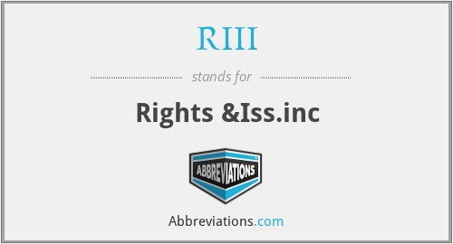 RIII - Rights &Iss.inc