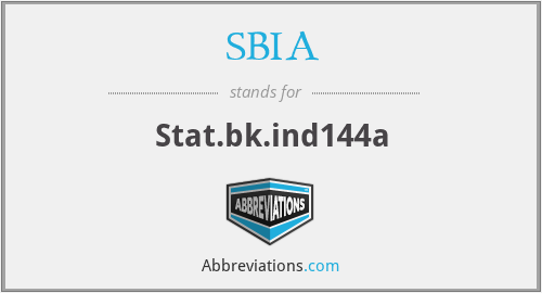 SBIA - Stat.bk.ind144a