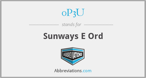0P3U - Sunways E Ord