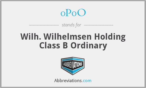 0P0O - Wilh. Wilhelmsen Holding Class B Ordinary