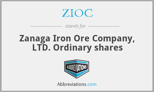 ZIOC - Zanaga Iron Ore Company, LTD. Ordinary shares