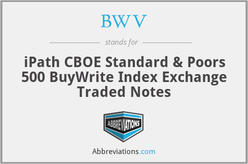 BWV - iPath CBOE Standard & Poors 500 BuyWrite Index Exchange Traded Notes