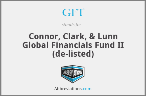 GFT - Connor, Clark, & Lunn Global Financials Fund II (de-listed)