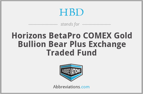 HBD - Horizons BetaPro COMEX Gold Bullion Bear Plus Exchange Traded Fund