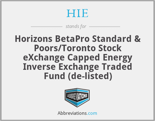 HIE - Horizons BetaPro Standard & Poors/Toronto Stock eXchange Capped Energy Inverse Exchange Traded Fund (de-listed)