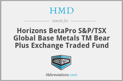 HMD - Horizons BetaPro S&P/TSX Global Base Metals TM Bear Plus Exchange Traded Fund